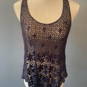 Patriot Blue Crochet SummerTank Top, Sz Med, NWT